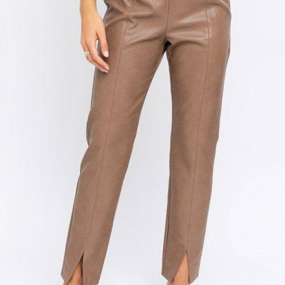 Brown Pleather Pants